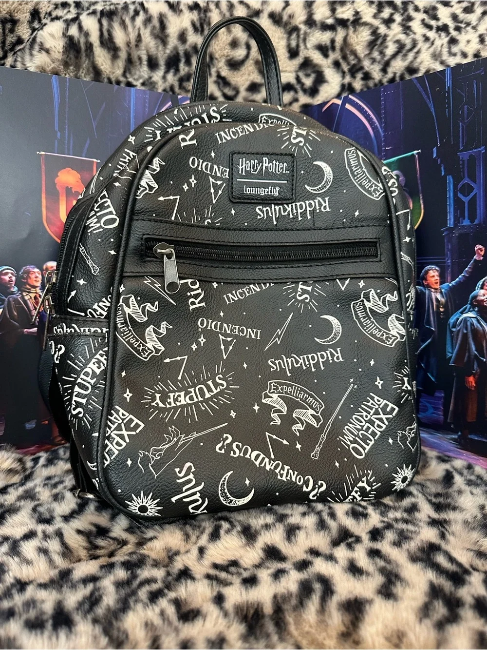 Loungefly Black Harry Potter Script Mini Backpack